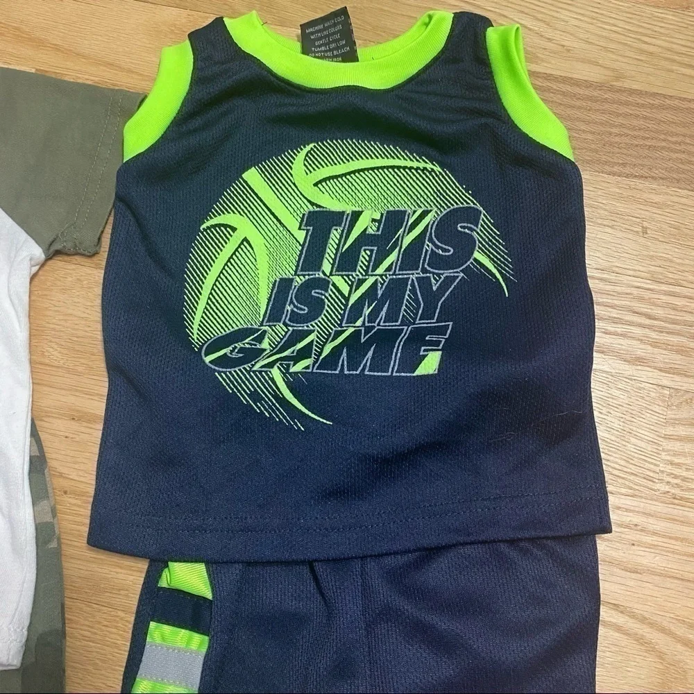 18 mos Boy Outfit Bundle Dinosaur Sports Summer Shorts